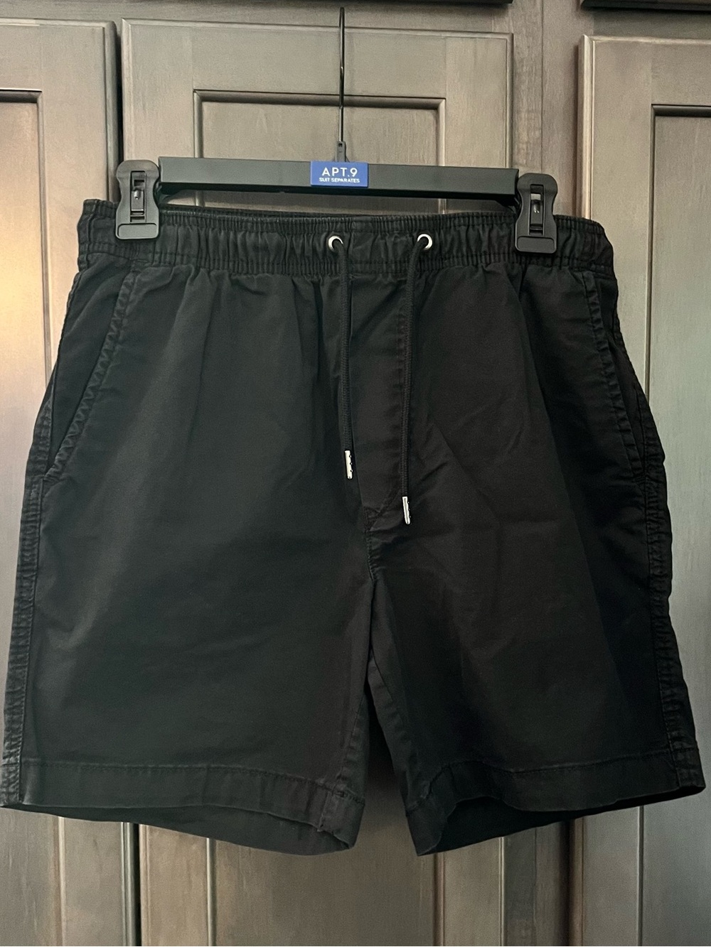 American Eagle 7" Flex Lived-In Trekker Shorts Mens Size Small Black Drawstring